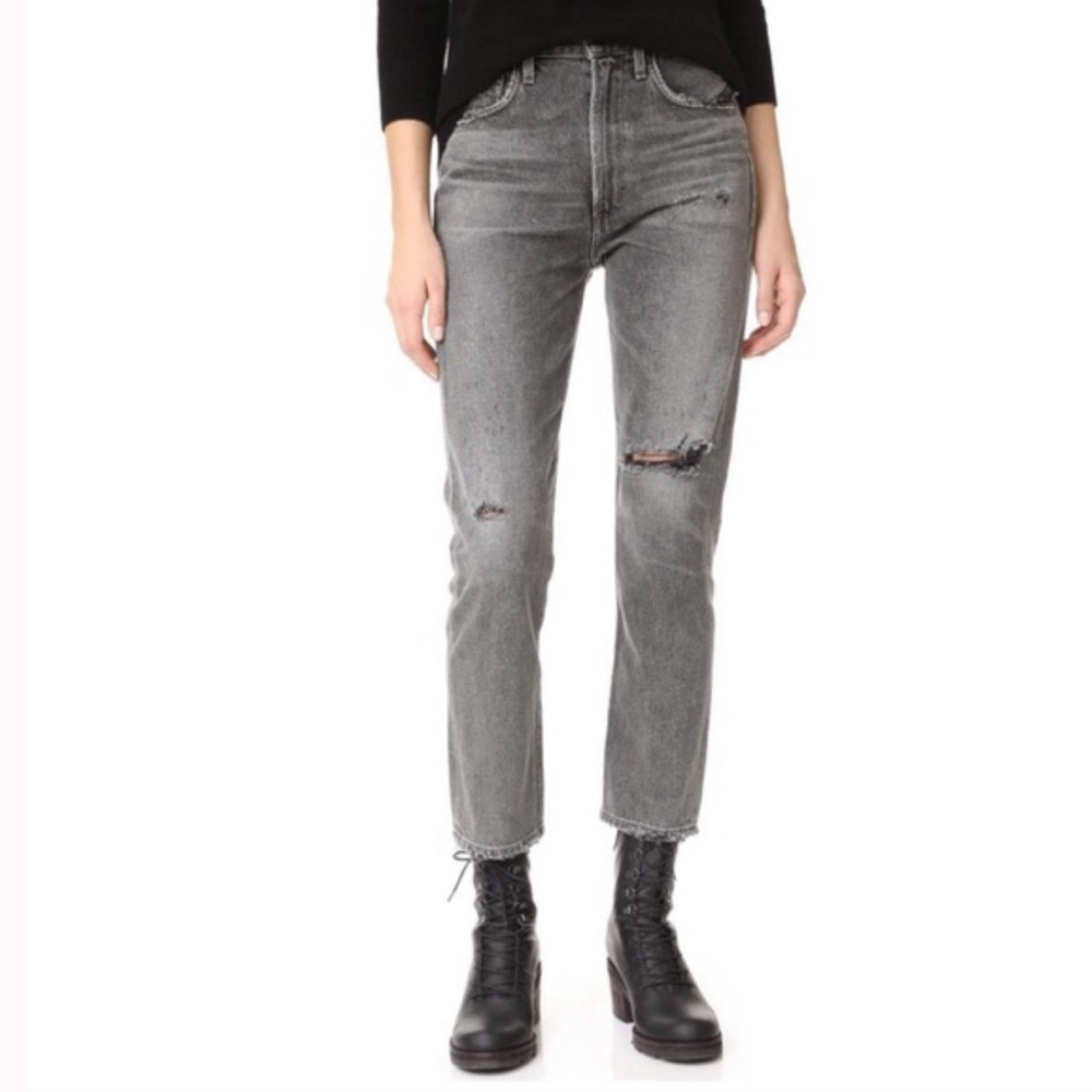 CITIZENS of HUMANITY Dree Hight Rise Slim Straight Ankle Distressed Jeans sz 28